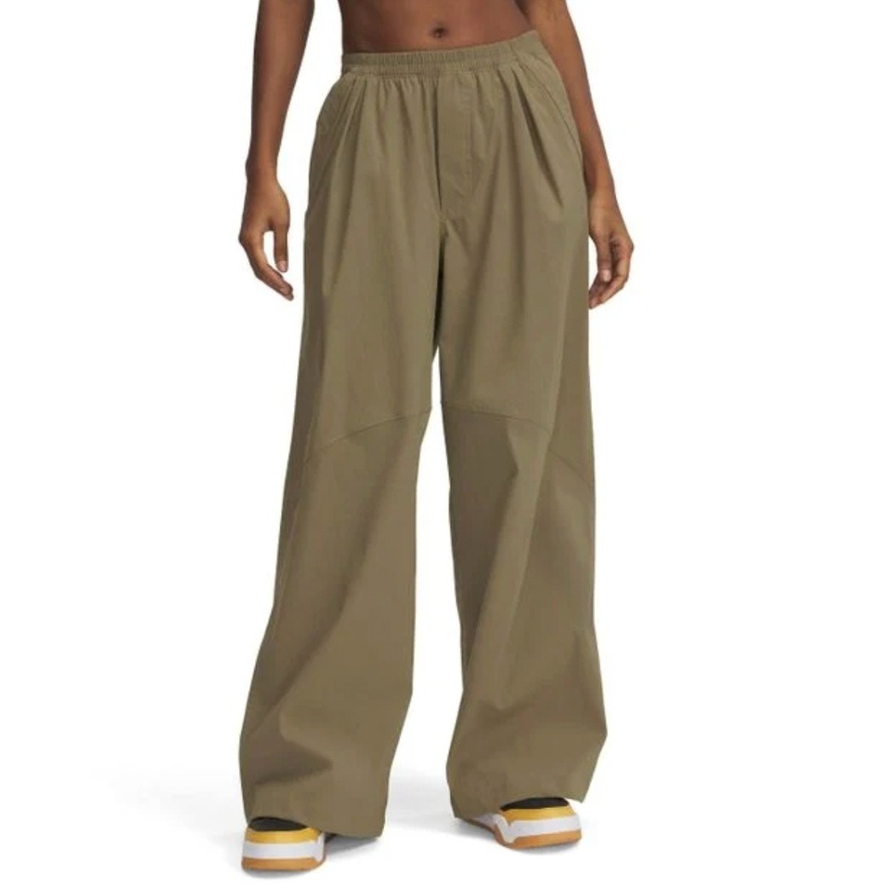 Under‎ Armour Womens Unstoppable Woven Parachute Wide Leg Pants Olive XS NEW